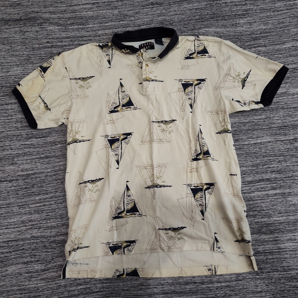 Trader Bay Nautical Cream and Navy Shirt